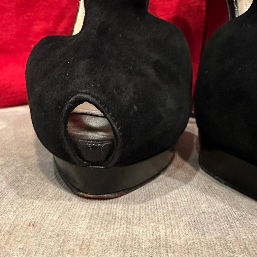Christian Louboutin Black Suede Platform Heels - Picture 3 of 15